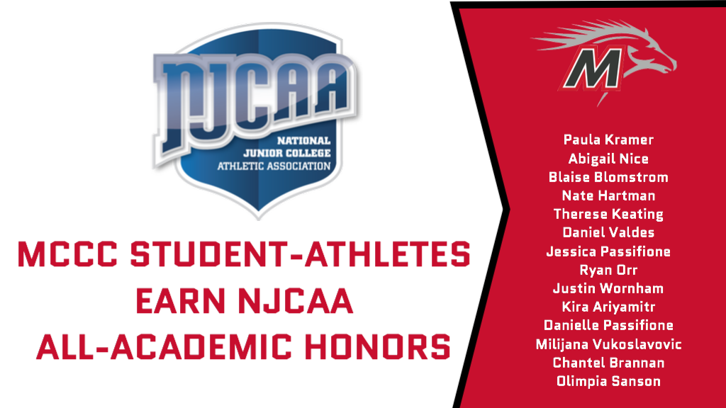 14 MCCC Student-Athletes named to NJCAA All-Academic Team